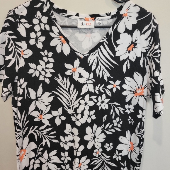 Denim & Co Navy & White Print Maxi Dress 100%cotton Medium - Picture 5 of 8